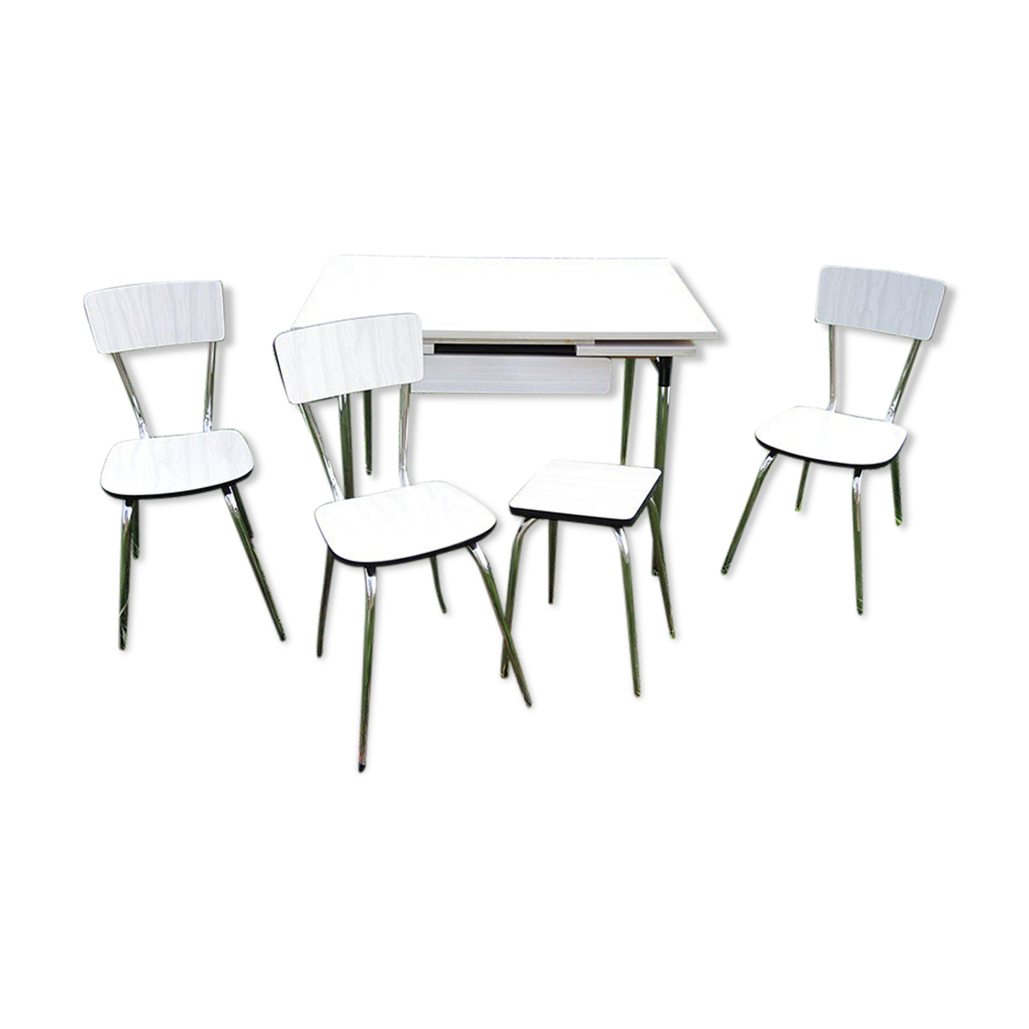 Old Formica Table & 3 Matching Seats