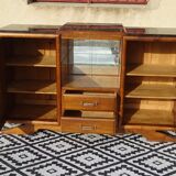 Solid walnut sideboard with small display cabinet