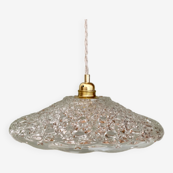 Vintage lampshade pendant in worked glass - tableware collection -