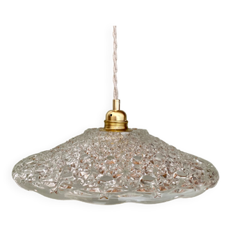 Vintage lampshade pendant in worked glass - tableware collection -