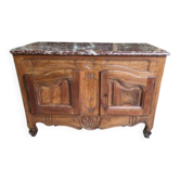 Bahut Louis XV du XVIII ème siècle en noyer et plateau marbre