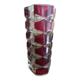 Two-tone art deco molded glass vase