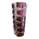 Two-tone art deco molded glass vase