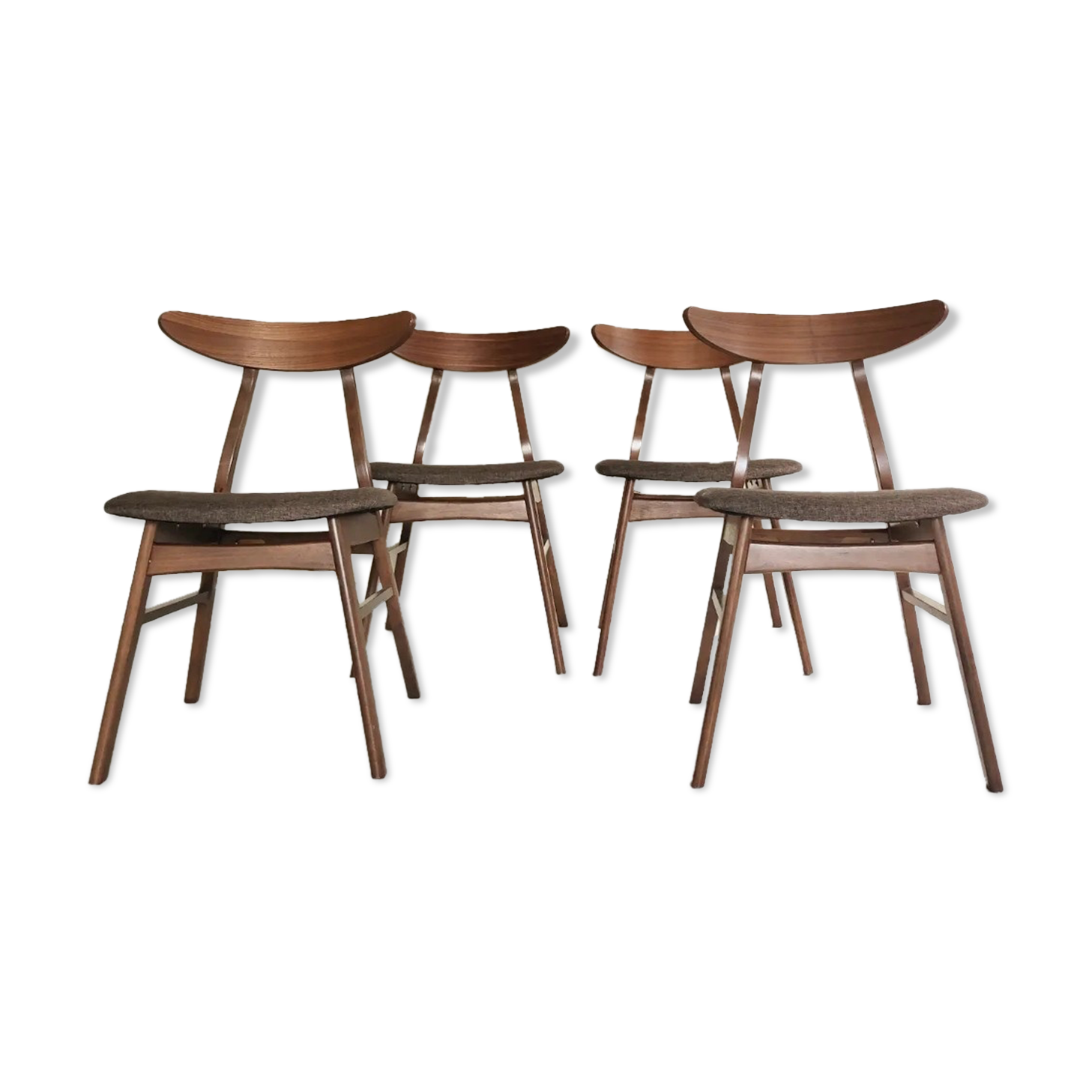 Set de 4 chaises scandinaves bois et tissu