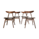 Set de 4 chaises scandinaves bois et tissu