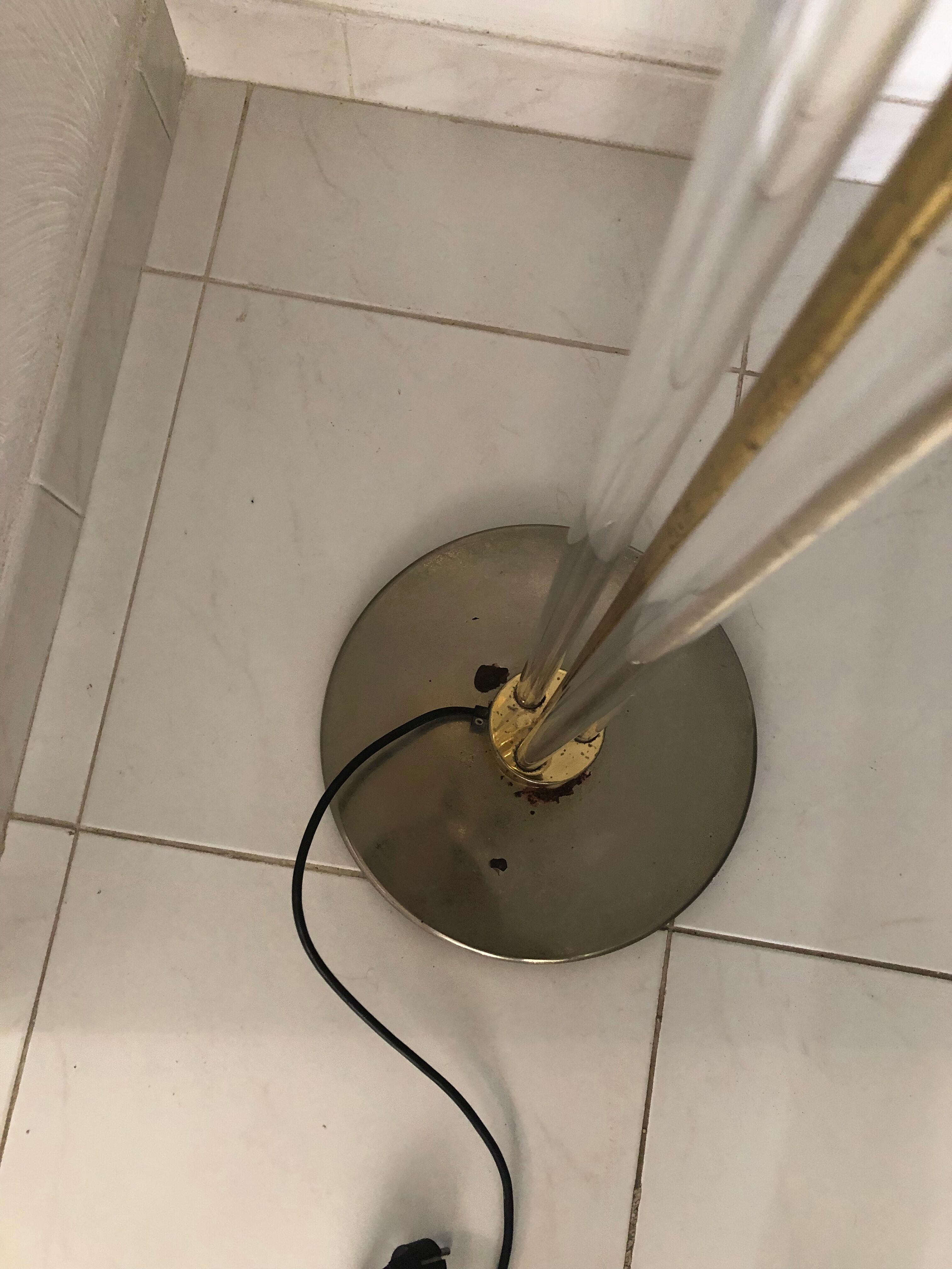 Design floor lamp in plexiglass and brass