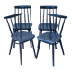 Set of 4 black laquered dining chairs