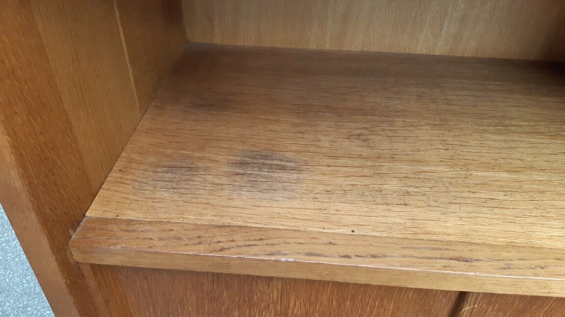 Golden oak bookcase 1950