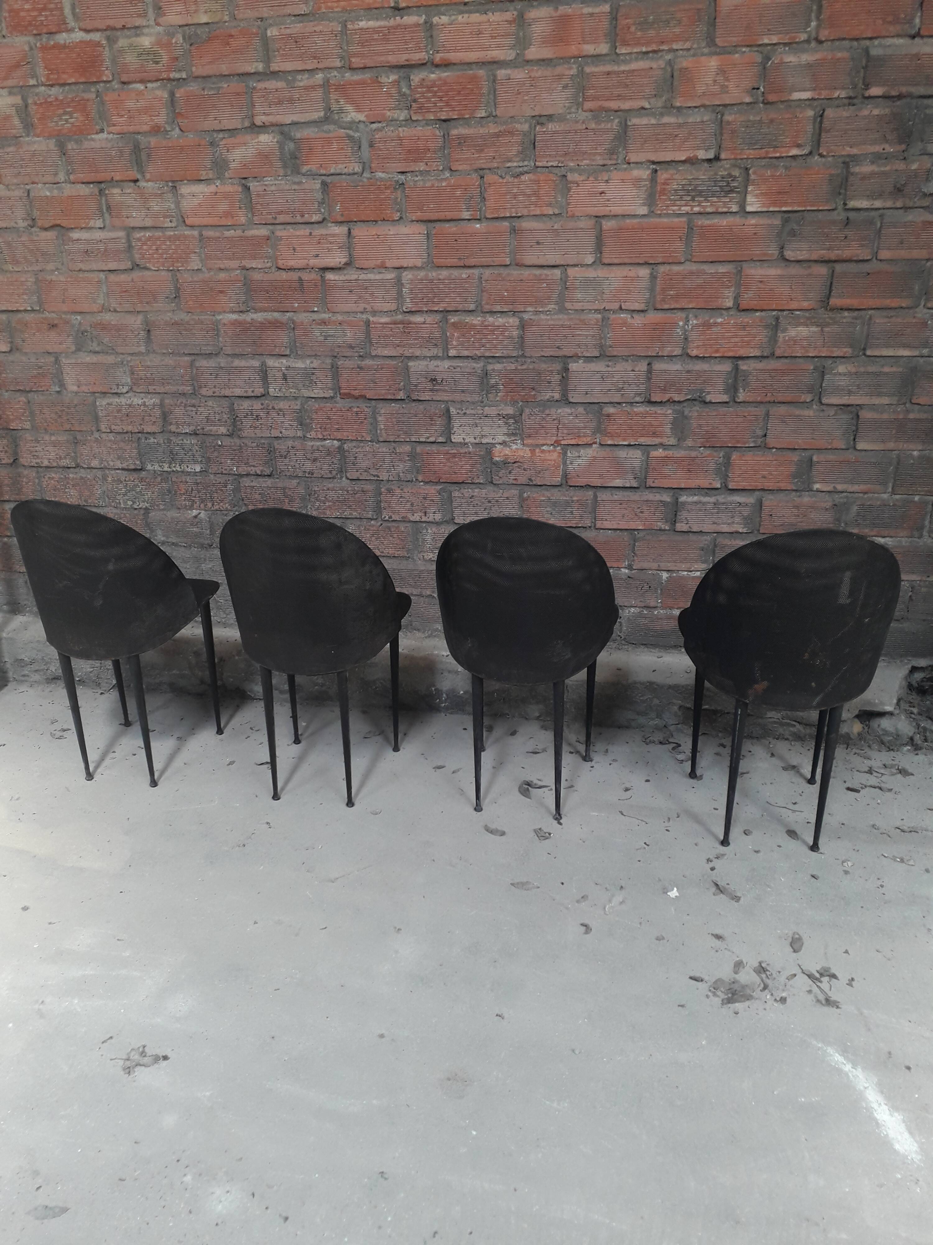 4 vintage metal chairs