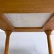 Table basse ancienne bois et travertin design des années 70 vintage