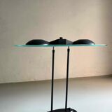 Plafonnier postmoderne en métal noir et verre | Années 1990