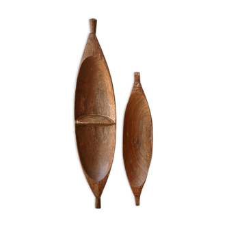 Ethnic dishes in exotic wood