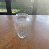 Hyacinth vase in molded transparent glass vintage pattern