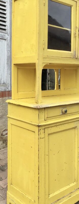 Yellow Parisian glass cabinet