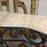 Metal and marble console