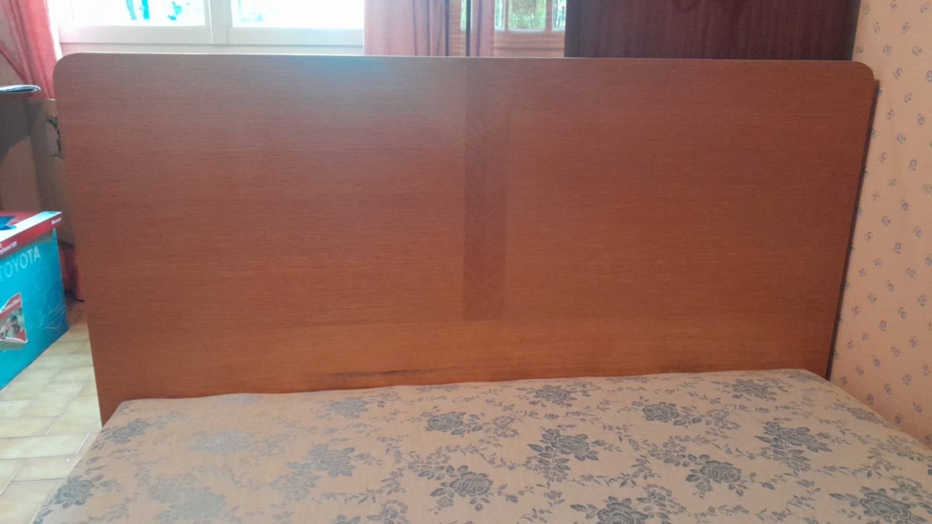 Lit vintage en bois 120 cm – années 50/60 – esprit moderniste