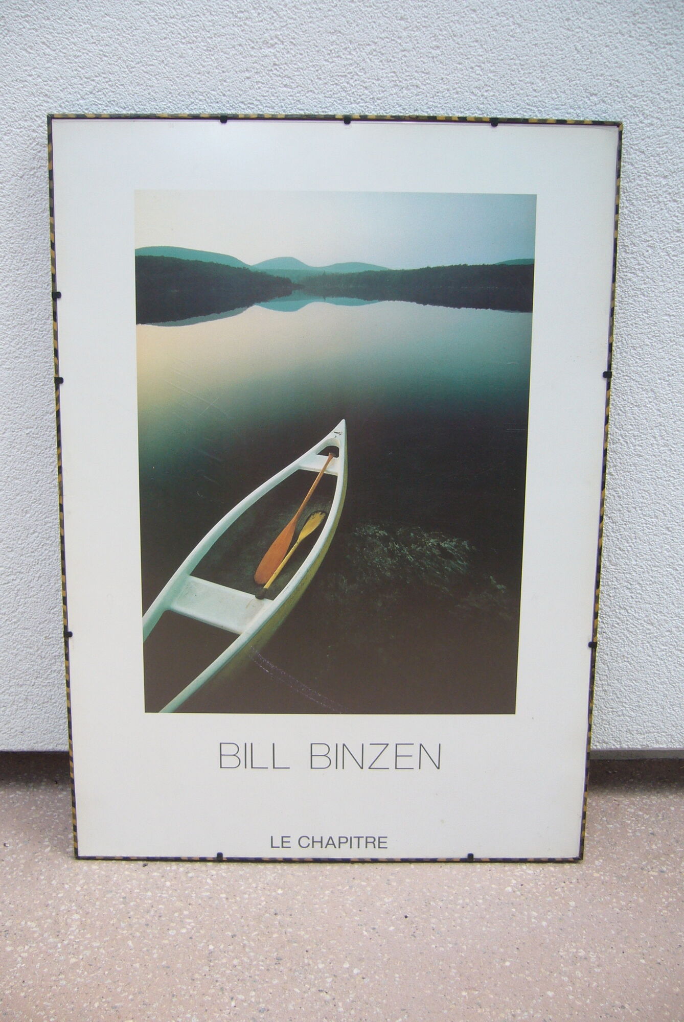 Landscape poster with canoe Habiat vintage Bill Binzen 50 x 70