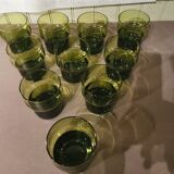 Set of 10 stackable vintage glasses