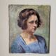 Oil on canvas portrait, vintage, bohemian countryside decoration.