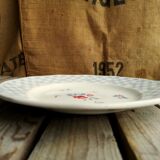 Old Round Plate in Ceramics by Digoin Sarreguemines Model Bastia