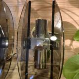 Stunning smoked glass wall sconces from the 1970s.