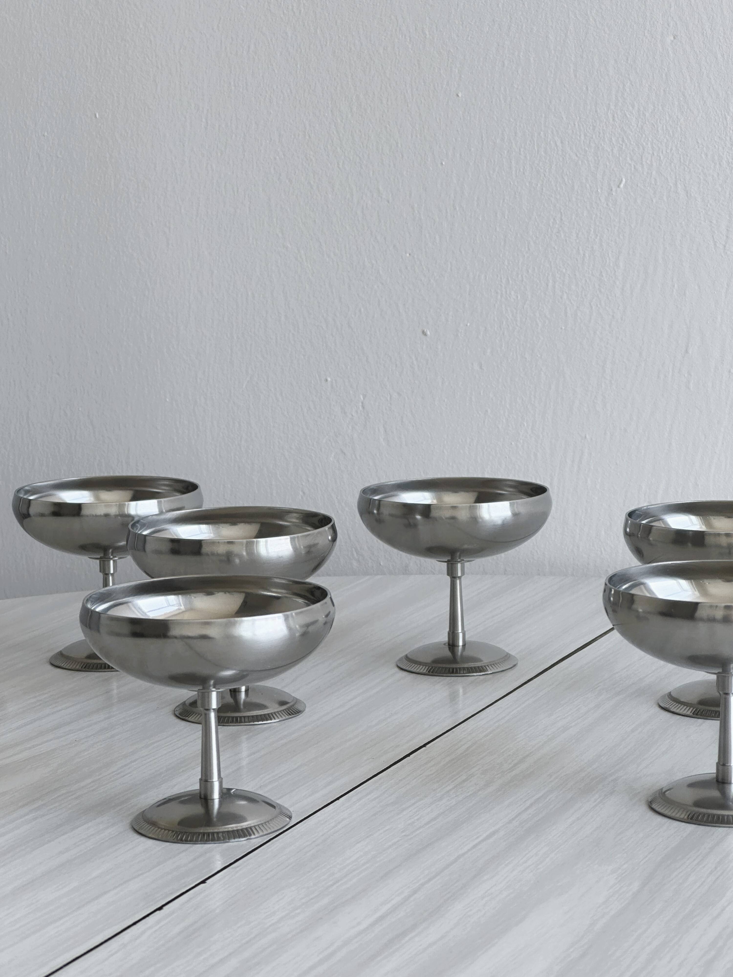 6 Letang Remy stainless steel footed cups