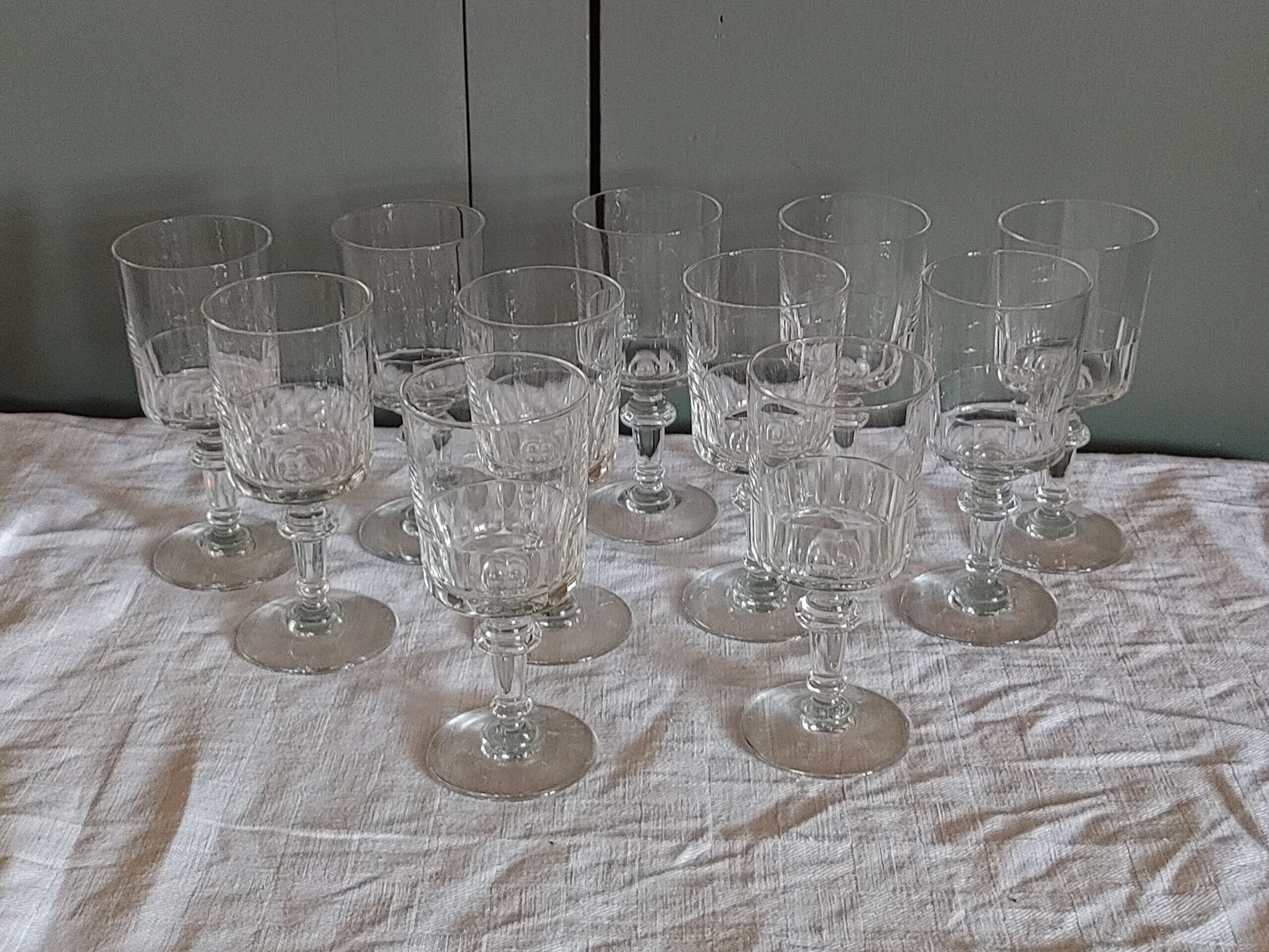 Set of 11 wine glasses Meisenthal XIXth