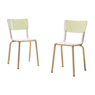 Paire de chaises formica et bois