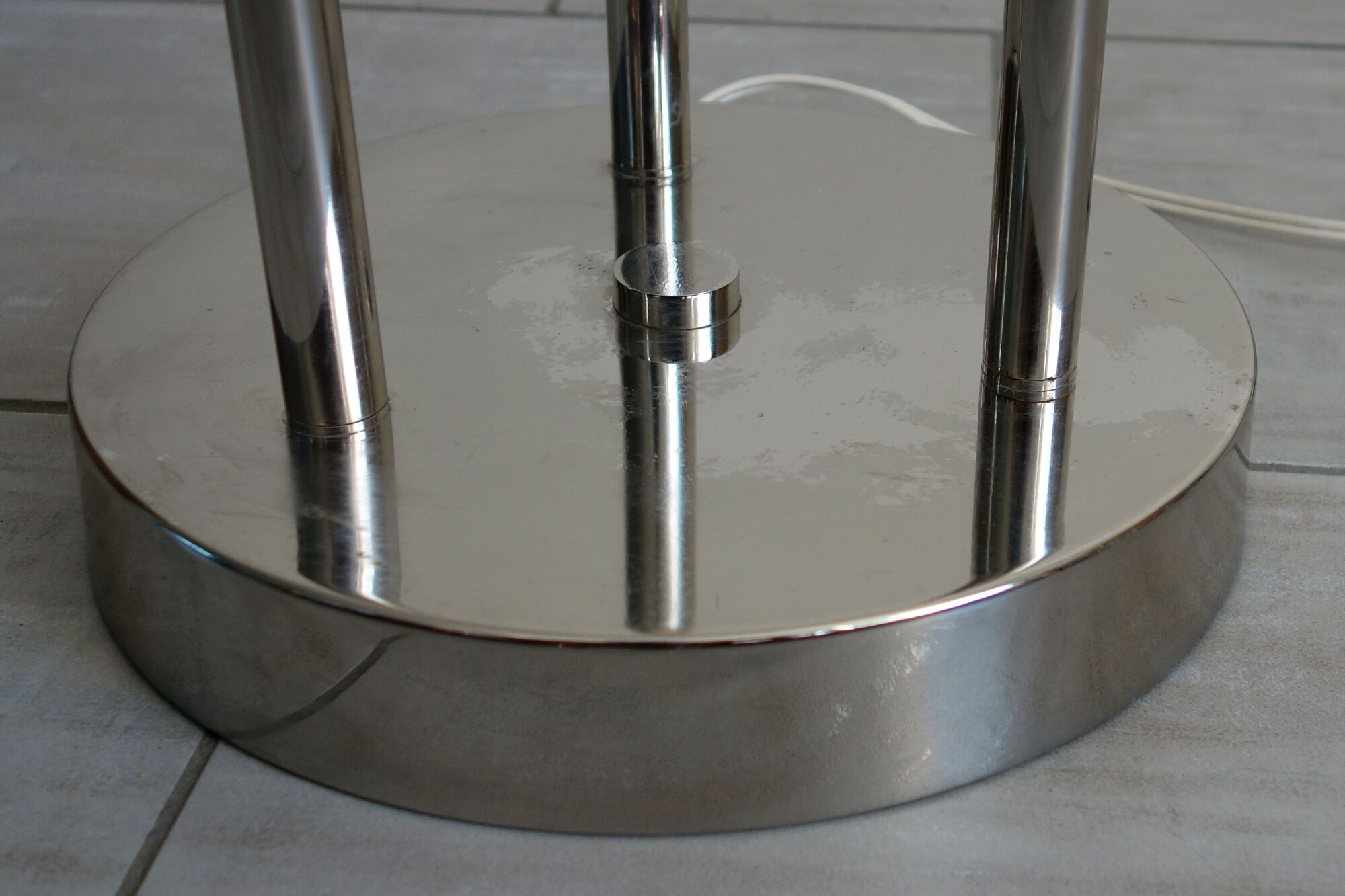 Space Age floor lamp vntage glass and chromed metal, 1970s