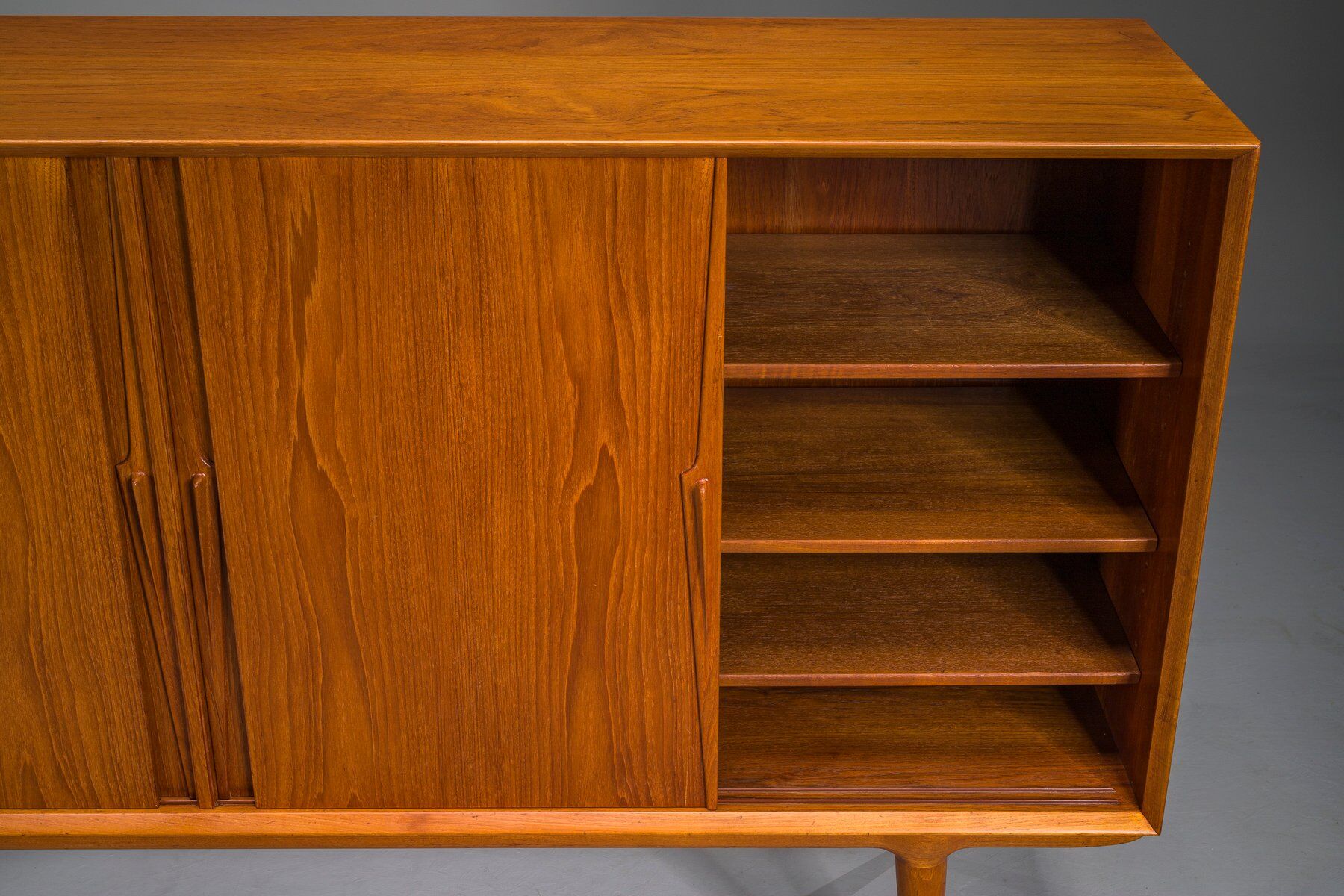 Model 19 teak highboard by Gunni Omann for Omann Jun, Denmark, 1960s