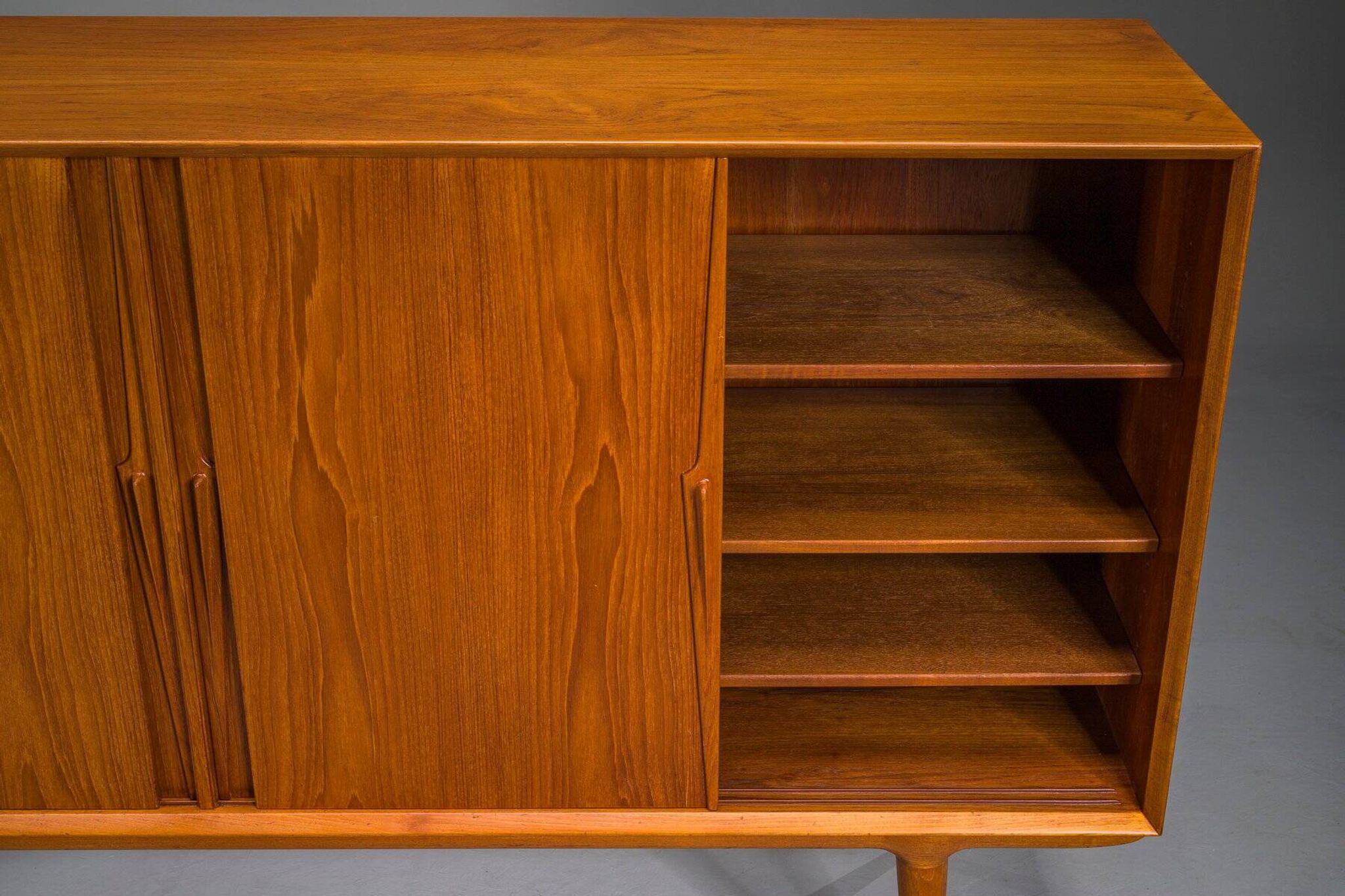 Model 19 teak highboard by Gunni Omann for Omann Jun, Denmark, 1960s