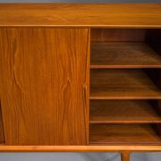 Model 19 teak highboard by Gunni Omann for Omann Jun, Denmark, 1960s