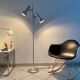Lampe lampadaire liseuse Delmas vintage années 70 chrome & alu