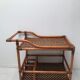 Desserte en rotin bambou cannage vintage