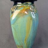 Large Art Nouveau Ceramic Base with Flamed Decor