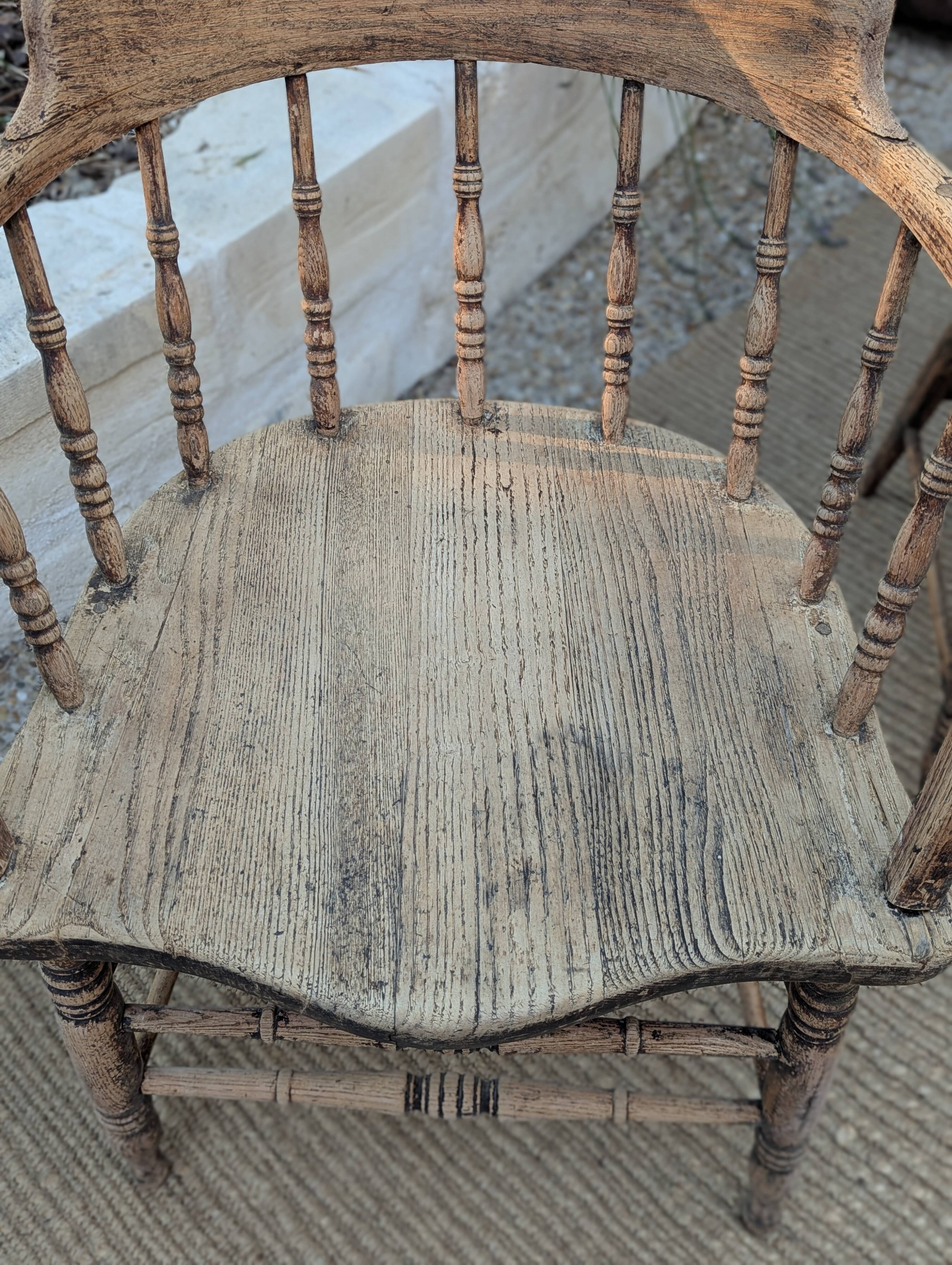 Pair of English captain's armchairs