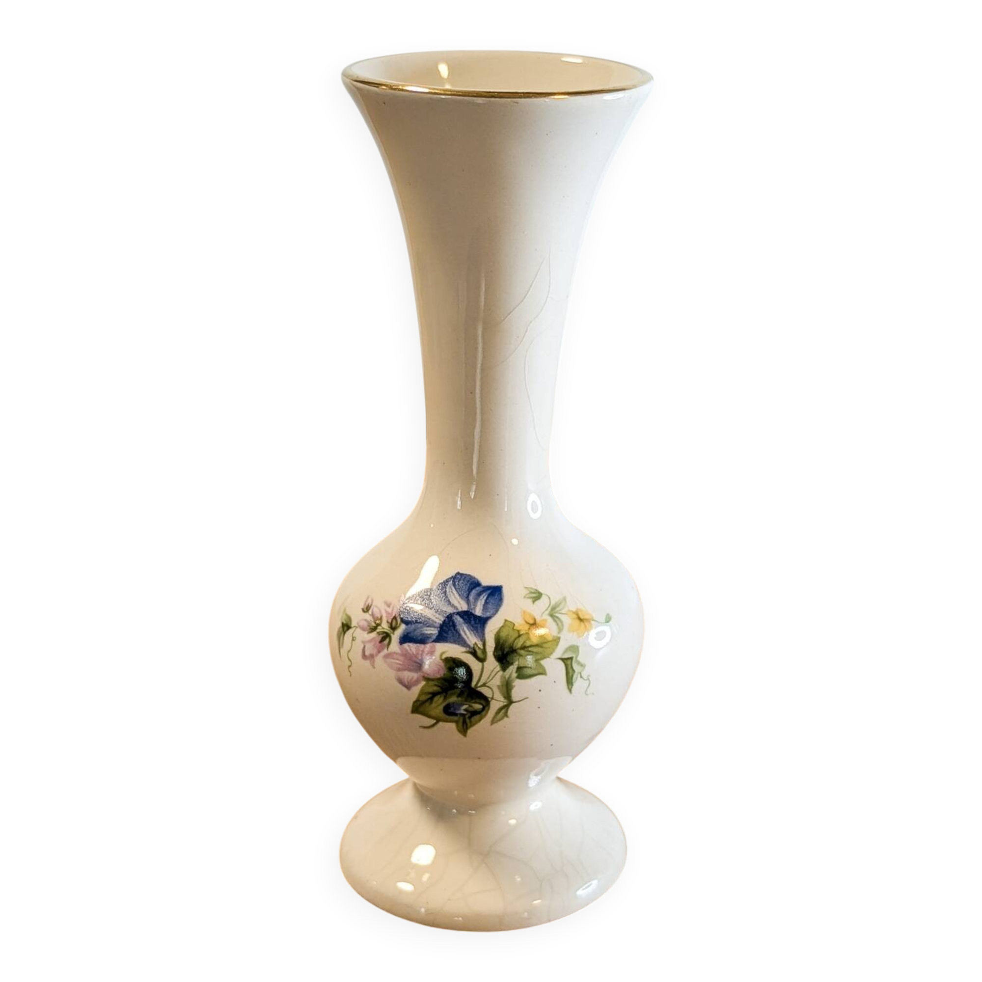Fine porcelain vase with floral patterns (Sadler Workshop - 1950s)