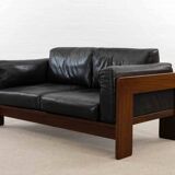 Bastiano Leather Sofa in Black by Tobia Scarpa for Gavina / Knoll