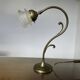 Art Nouveau lamp in brass and frosted glass