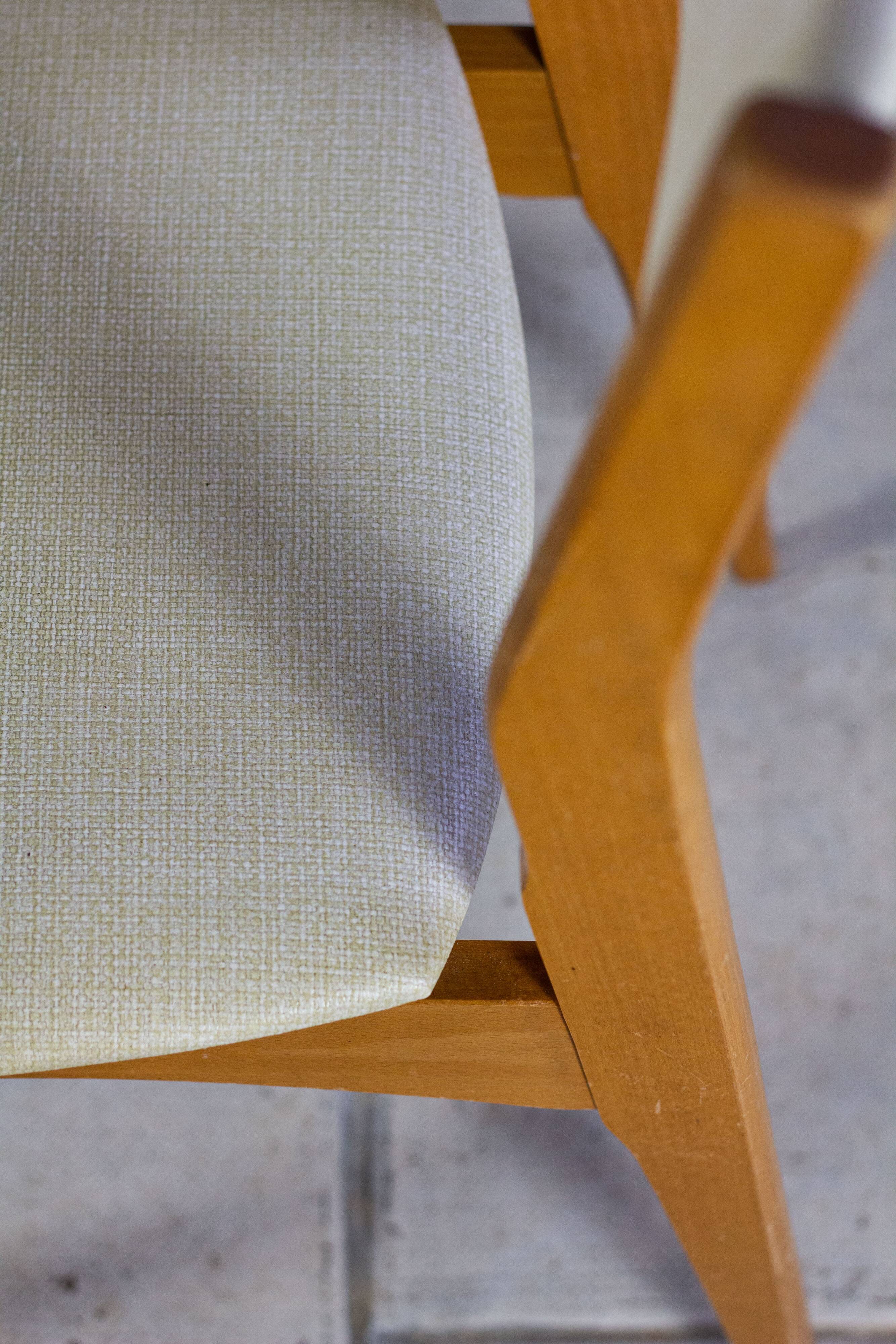 4 Danish chairs in beech wood and skai, 1960
