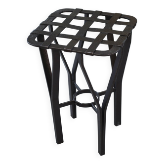 Tabouret fer forgé et métal tressé France 1950's