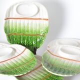 Assiettes plates asperges barbotine