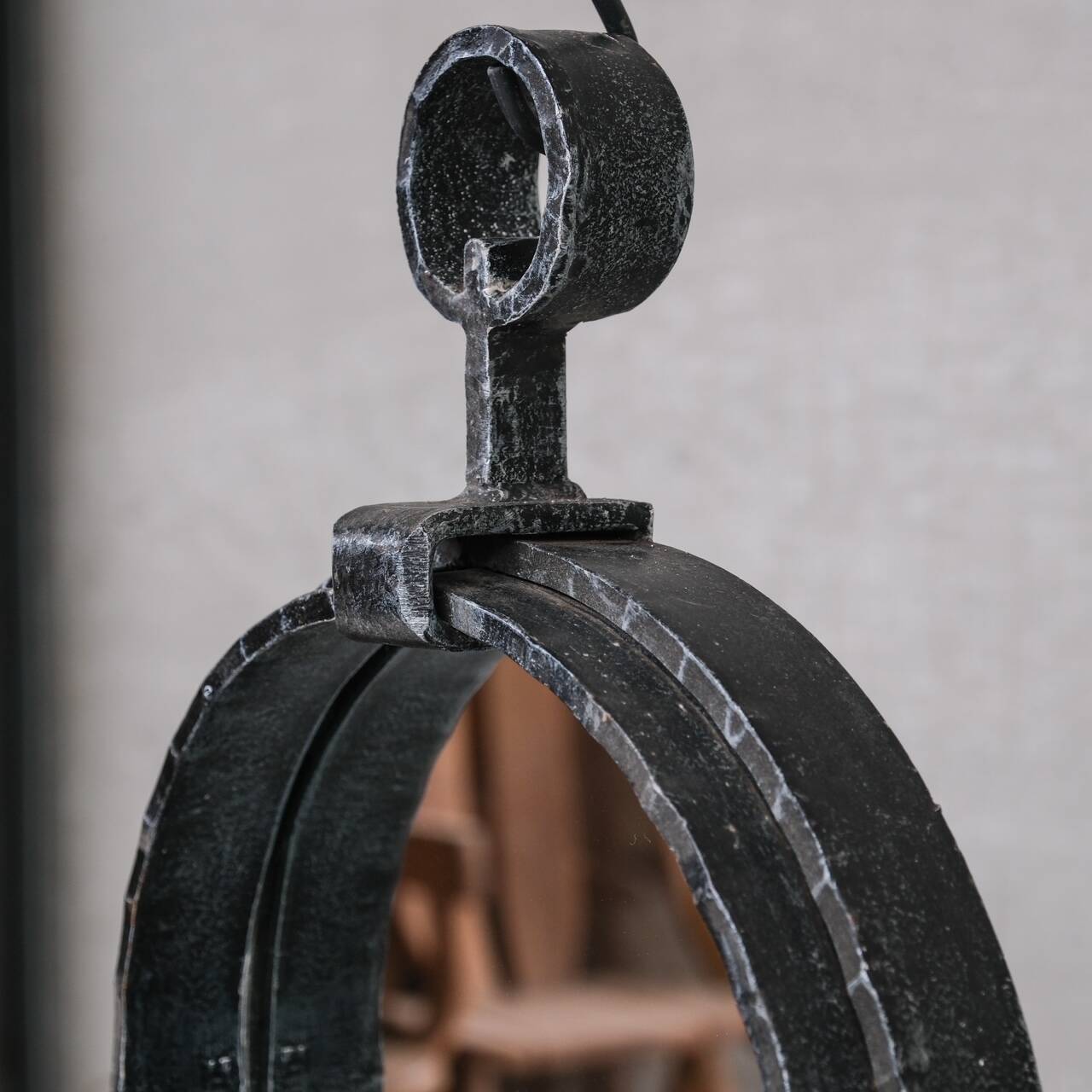 Brutalist French Mid-Century Wall Mirror