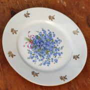 Plat en porcelaine myosotis