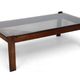 Percival Lafer coffee table in exotic wood and smoked glass – Brazil, 1970