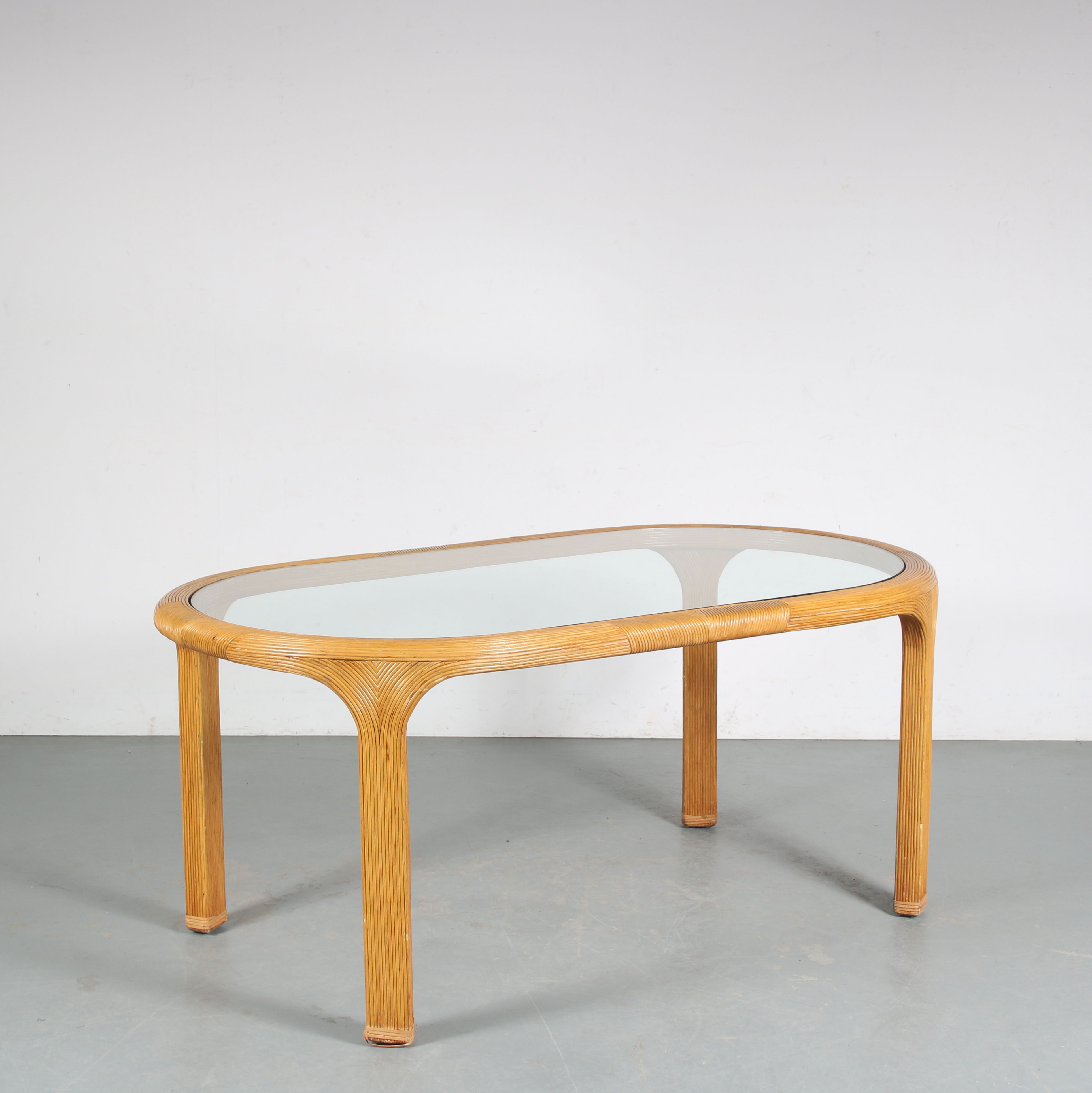 1970s Bamboo dining table from France