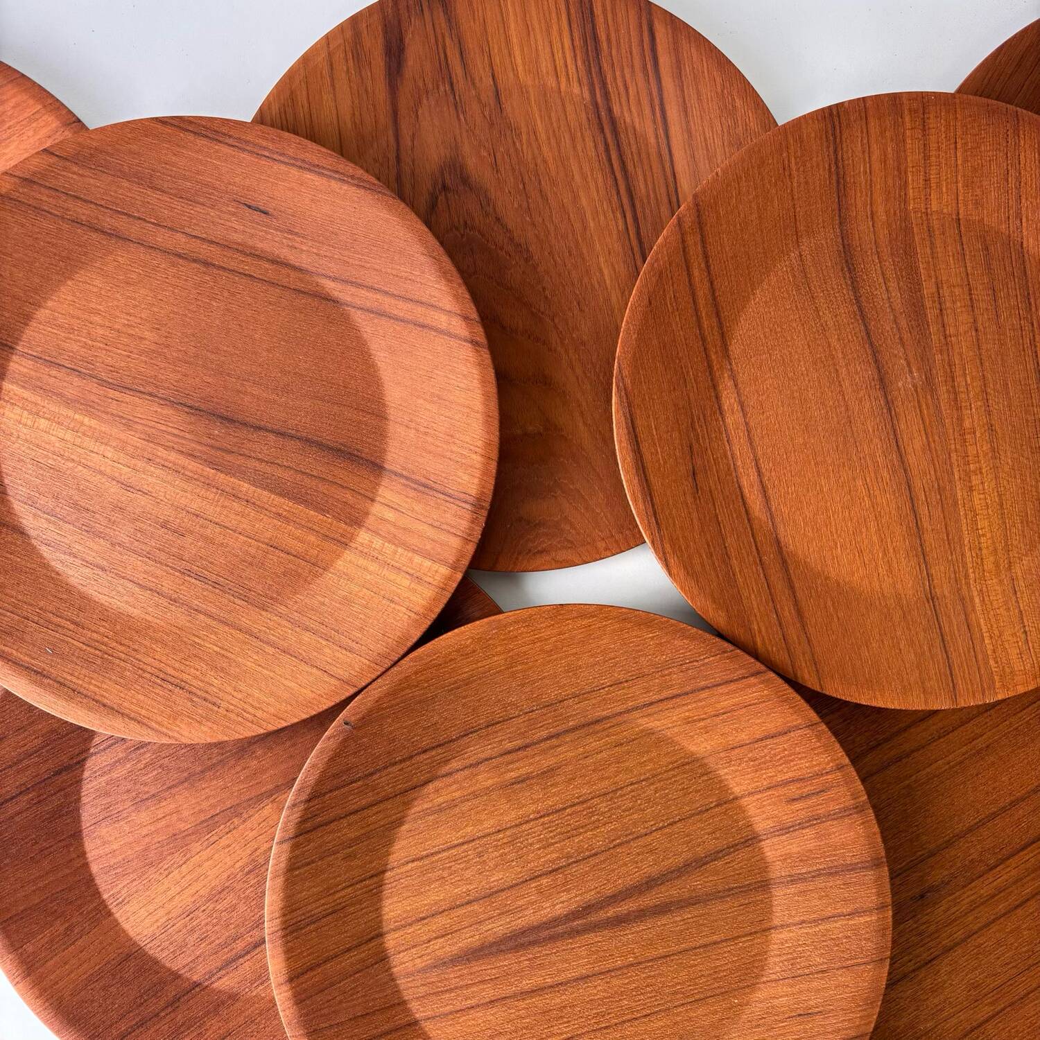 Vintage wooden plates teak