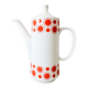 Vintage  Porcelain Coffee Pot: 1970s Red Sunny Pattern