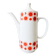 Vintage  Porcelain Coffee Pot: 1970s Red Sunny Pattern