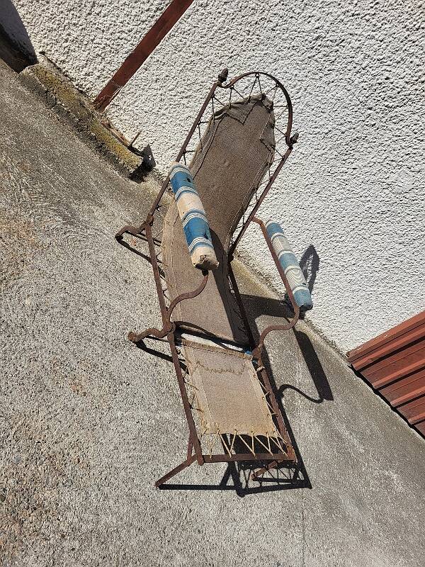 Folding camping chaise longue armchair empire of the 19th century
